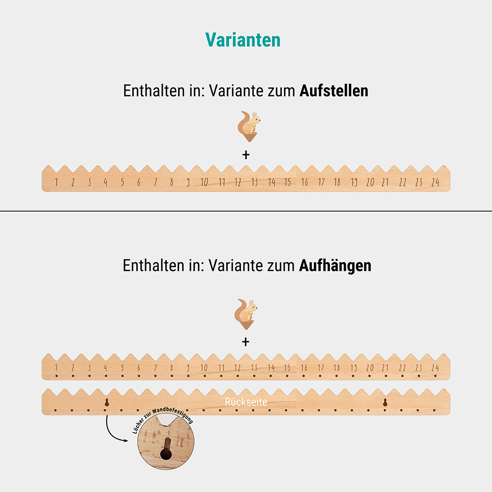 Adventskalender aus Holz - Eichhörnchen