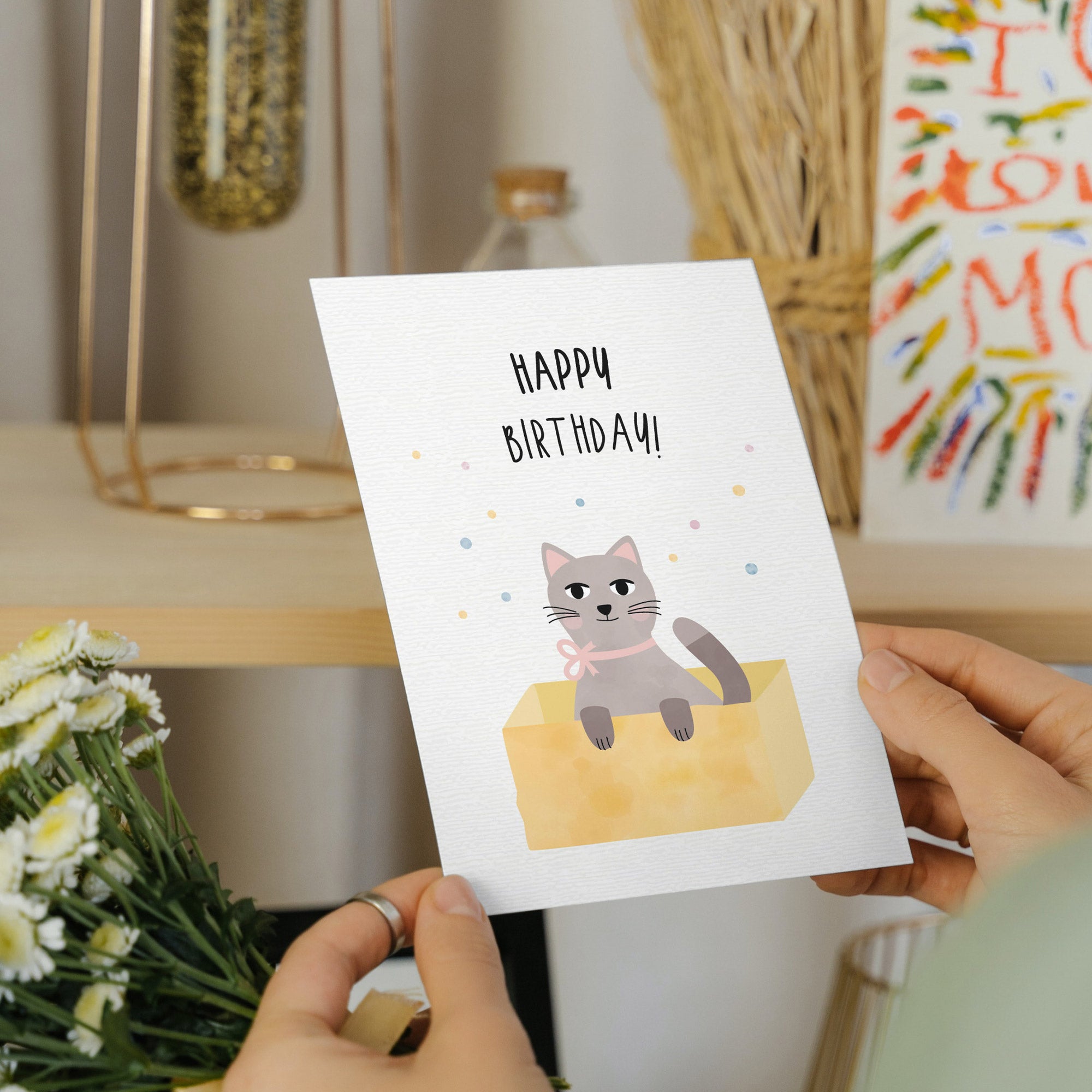 Karte - Katze &quot;Happy Birthday&quot;