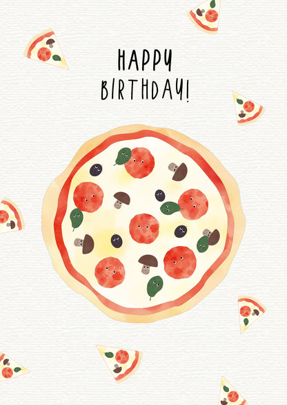 Karte - &quot;Happy Birthday&quot; Pizza