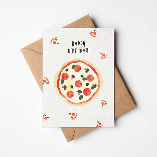 Karte - "Happy Birthday" Pizza