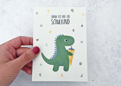 Karte - Dino &quot;Juhuu ich bin ein Schulkind&quot;