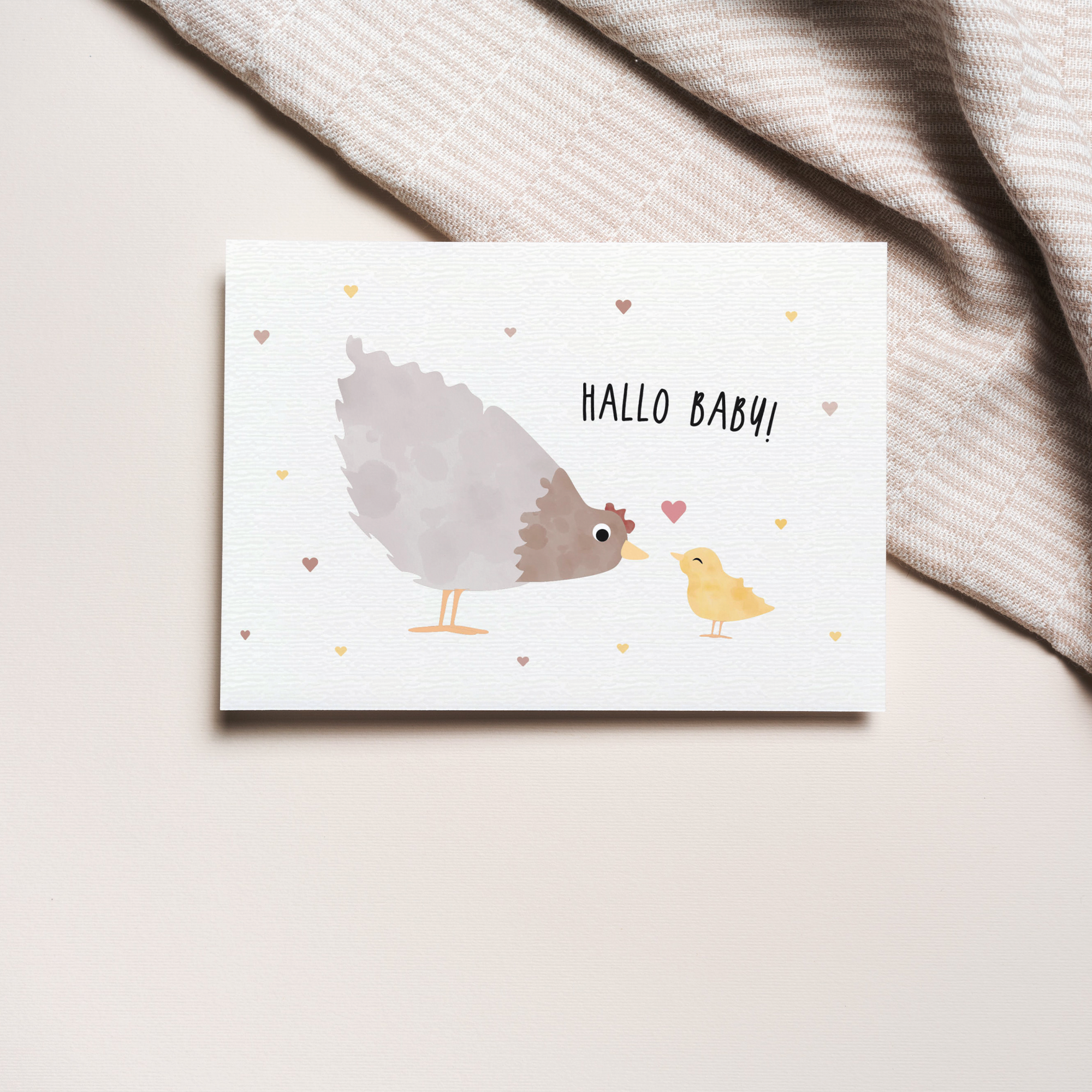 Karte - Huhn  &quot;Hallo Baby&quot;