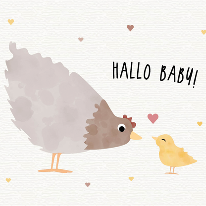 Karte - Huhn  &quot;Hallo Baby&quot;