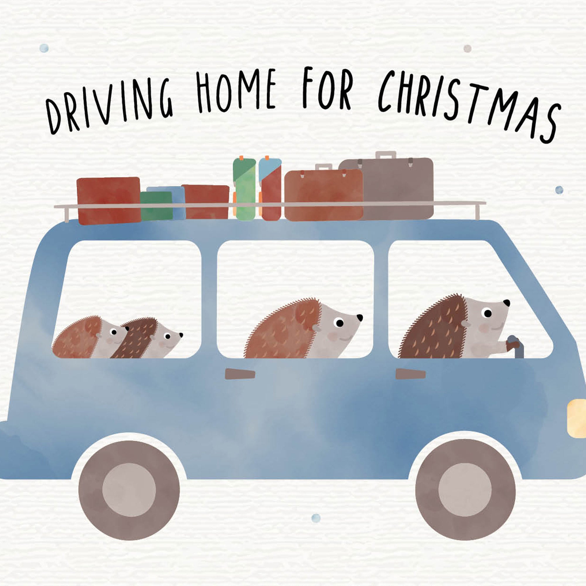 Karte - Igel-Familie &quot;Driving home for Christmas&quot;