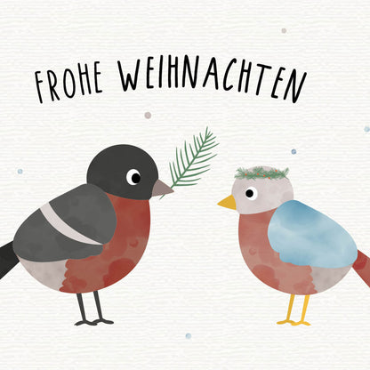 Karte - Wintervogel &quot;Frohe Weihnachten&quot;