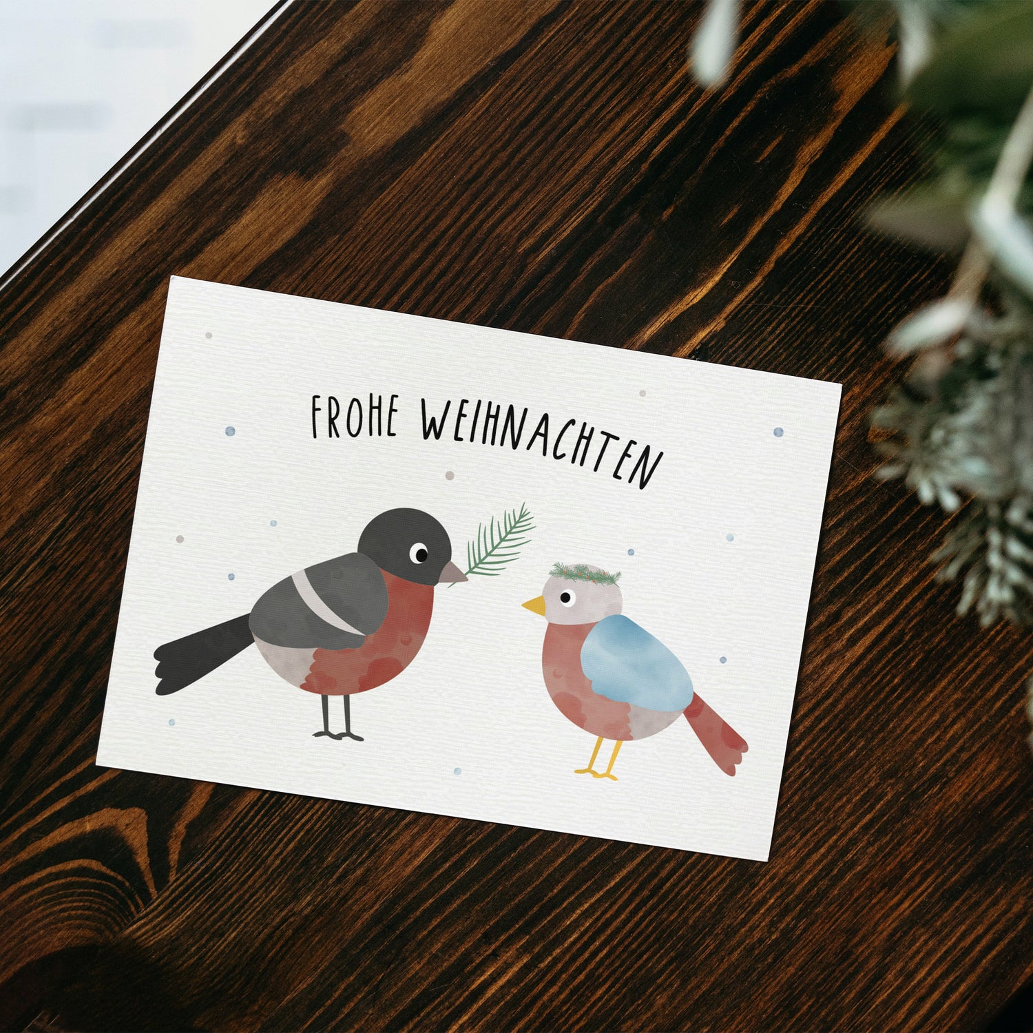 Karte - Wintervogel &quot;Frohe Weihnachten&quot;