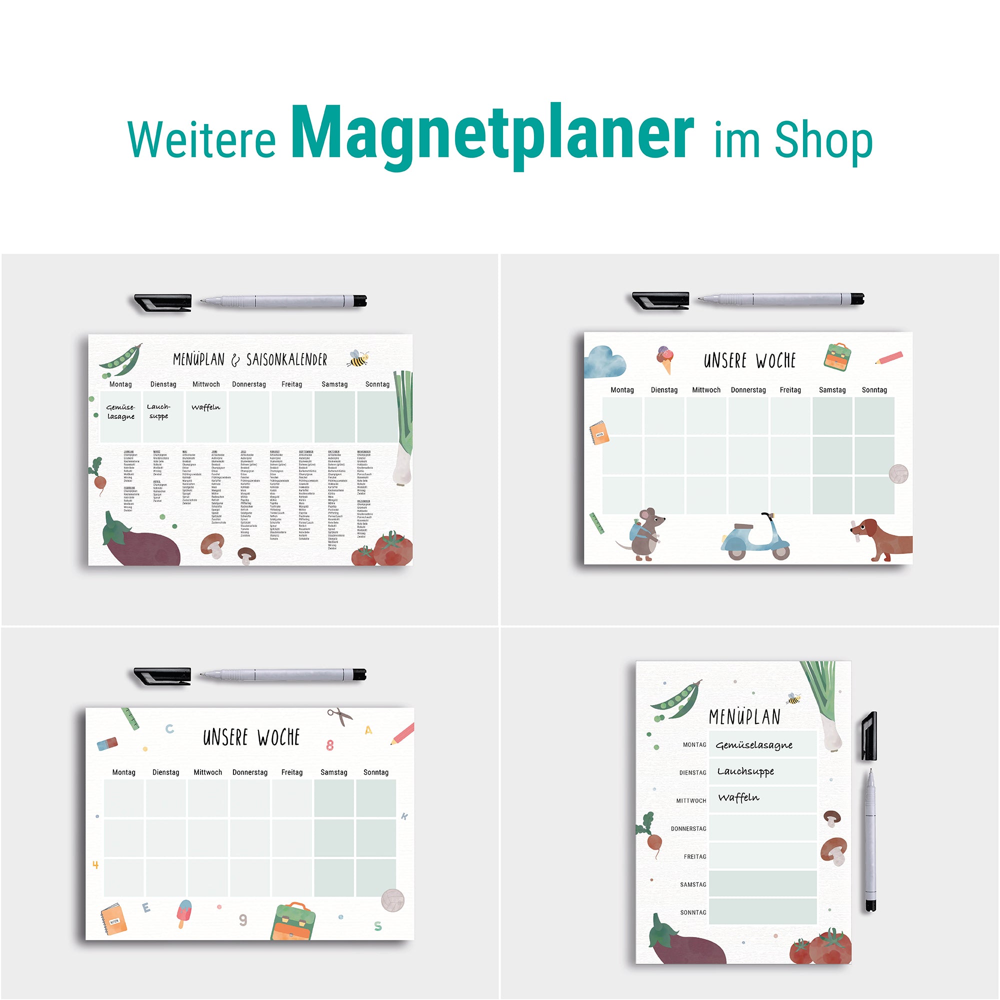 Saisonkalender&amp;Menüplan - magnetisch abwischbar