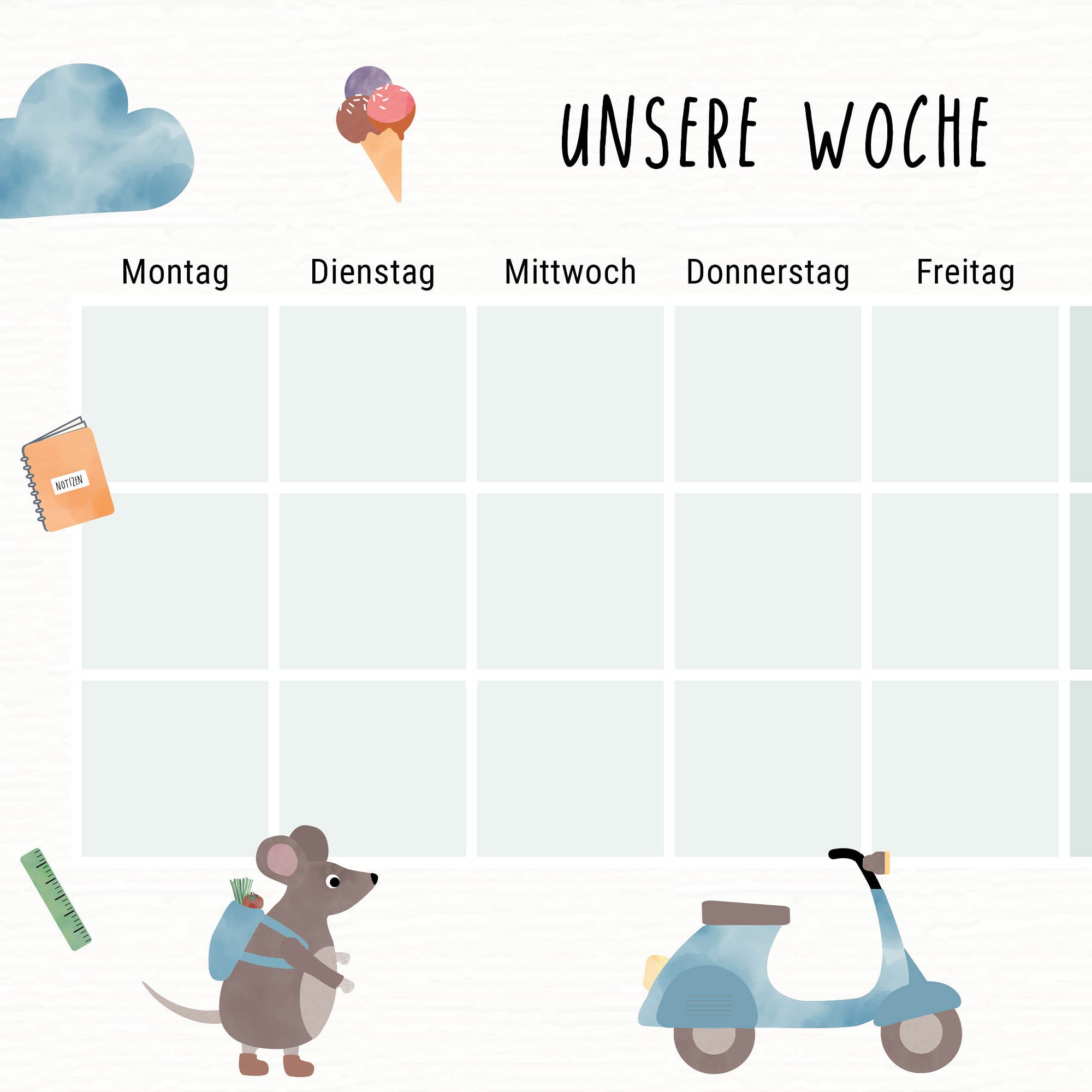 Wochenplan - magnetisch abwischbar