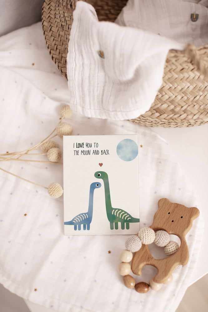 Karte - Dino &quot;I love you to the moon&quot;