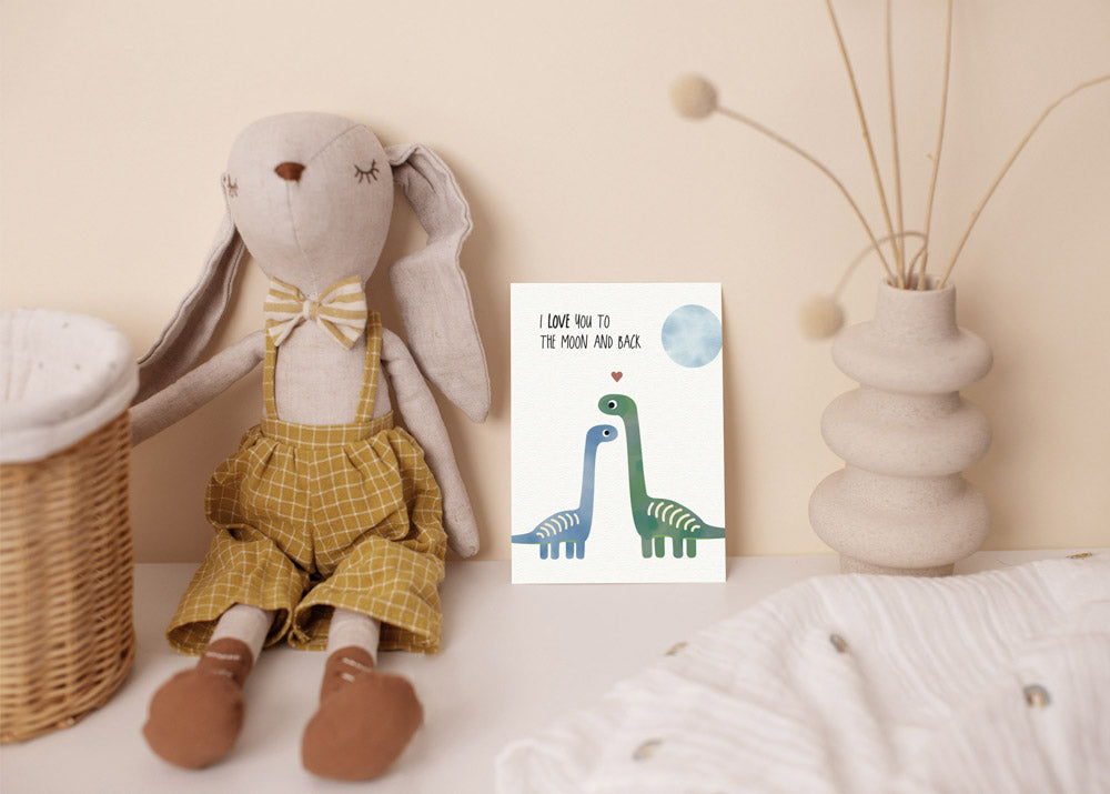 Karte - Dino &quot;I love you to the moon&quot;