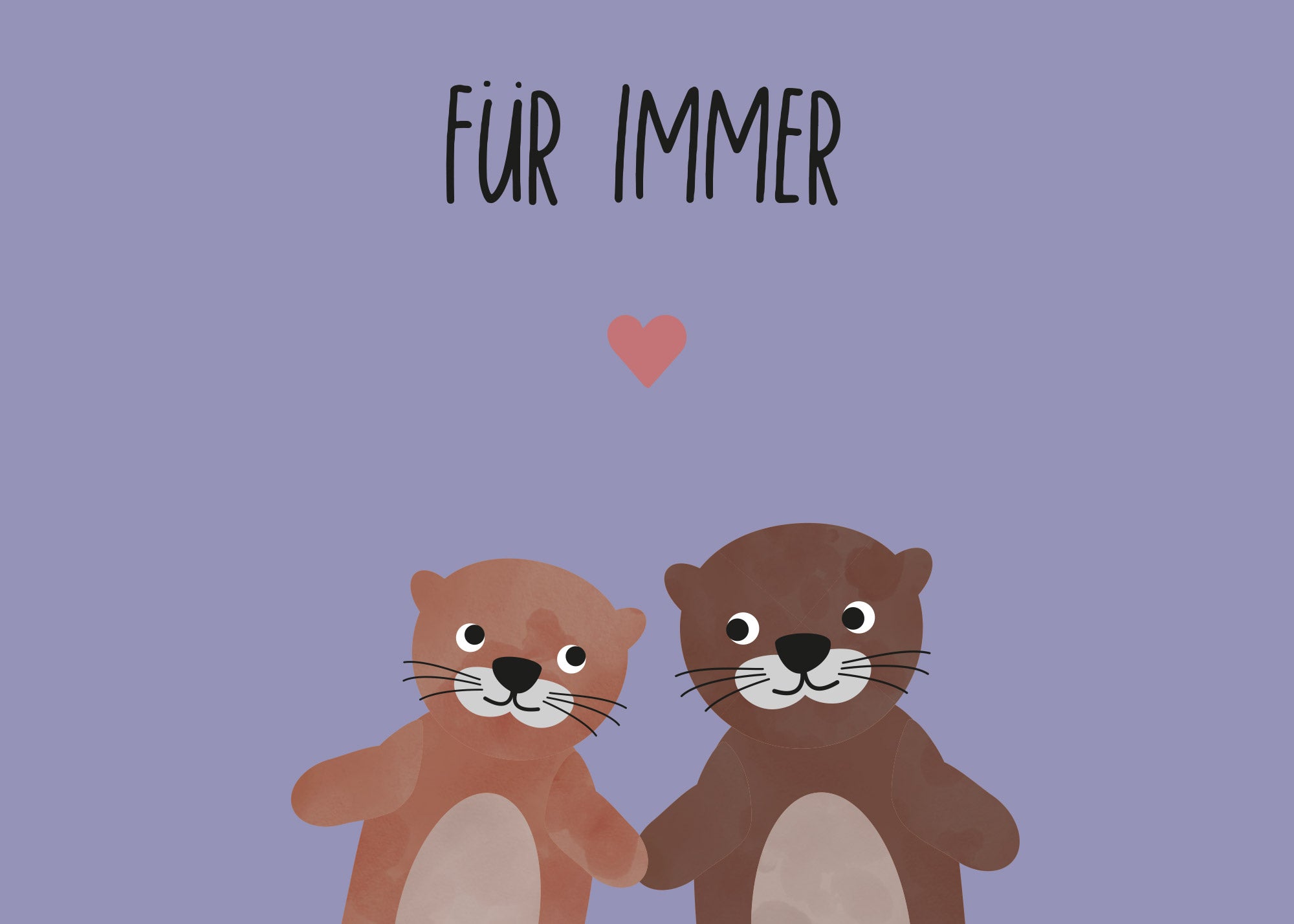 Karte - Otter Liebe &quot;Für immer&quot;