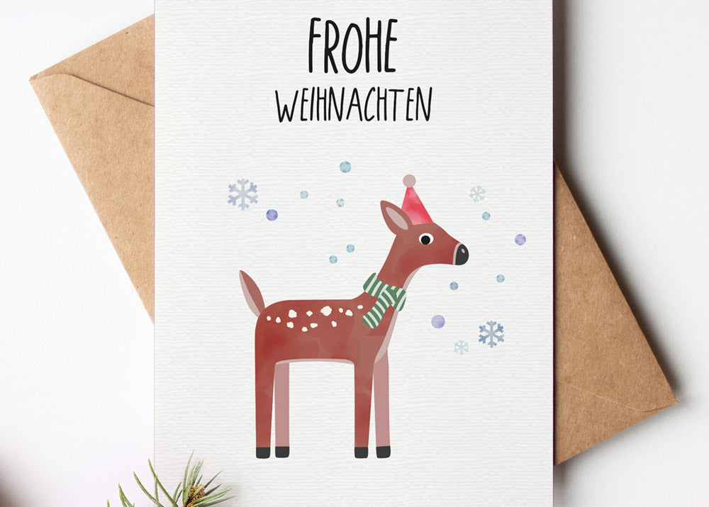 Karte - Weihnachts-Reh